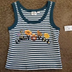 Juniors Smokey The Bear "ONLY YOU" Striped Cropped Tank Top Size Med 1X 2X  NWT